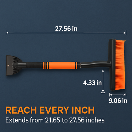 3-in-1 Windshield Ice Scraper with Extendable Tool