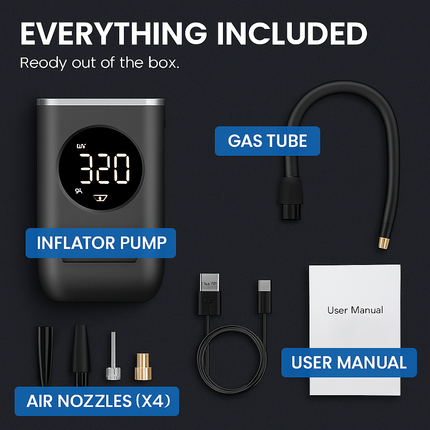 Car Tire Inflator Pump - Portable Wireless Air Compressor