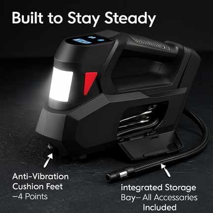 Portable Tire Inflator with Digital Display & LED Light