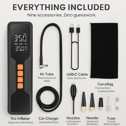 Portable Tire Inflator with Cordless Digital Pump