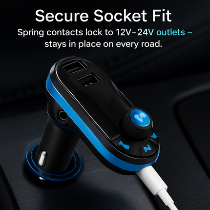 Car Wireless FM Transmitter Dual USB Charger Hands-free Call MP3 Player Aux-in LED Display Remote Controller