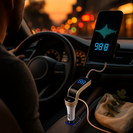 Car Wireless FM Transmitter USB Charger Hands-free Call MP3 Player TF Card Reading Aux-in LCD Display