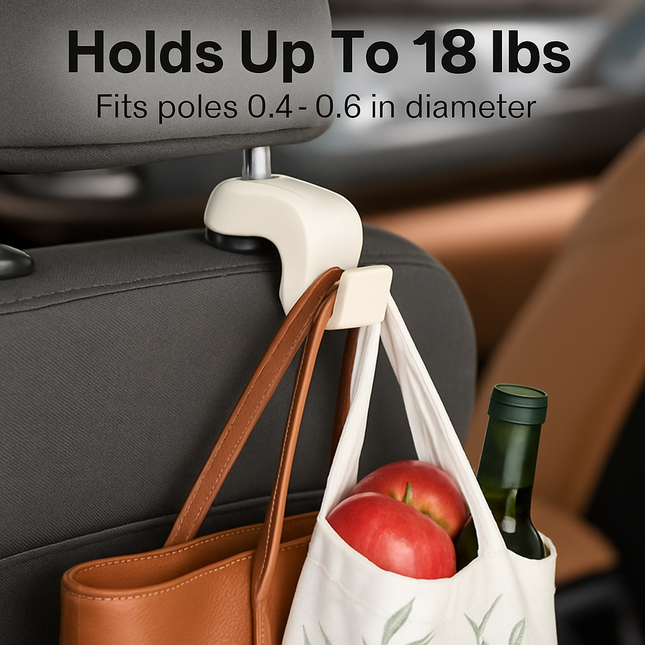 2Pcs Car Seat Headrest Hanger Car Headrest Hanging Hook For Bag Purse Cloth Grocery Organizer