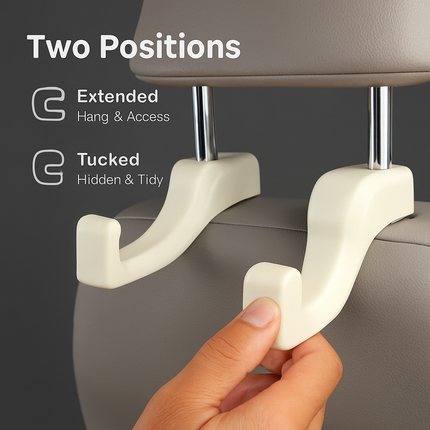 2Pcs Car Seat Headrest Hanger Car Headrest Hanging Hook For Bag Purse Cloth Grocery Organizer
