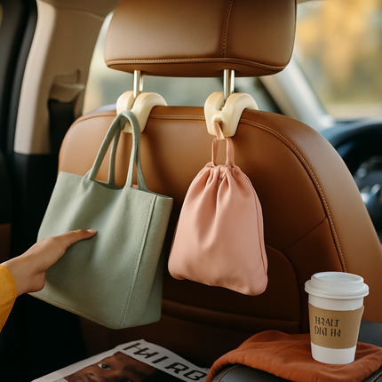 2Pcs Car Seat Headrest Hanger Car Headrest Hanging Hook For Bag Purse Cloth Grocery Organizer