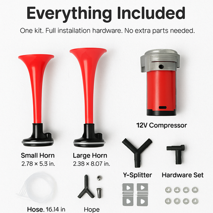 Air Horn Dual Trumpet Vehicle Alarm Kit for Cars