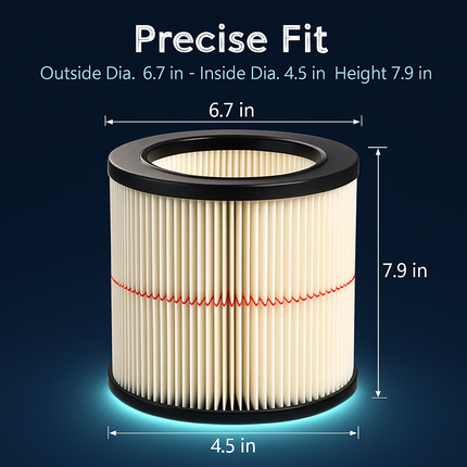 Vacuum Cartridge Filter for Household Vacuums