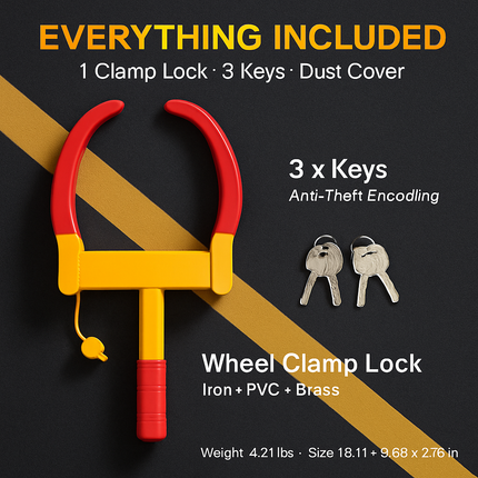 Wheel Clamp Anti-Theft Tire Lock for Cars