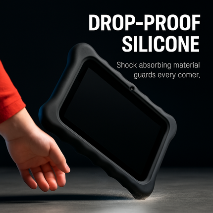 Shock-resistant Silicone Snap-on Case with Stand for 7” Tablets