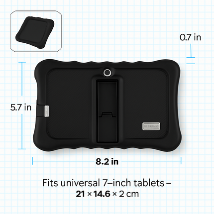 Shock-resistant Silicone Snap-on Case with Stand for 7” Tablets