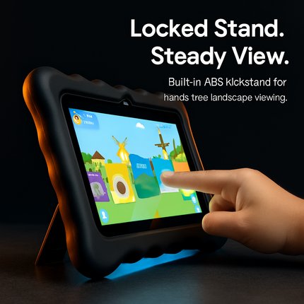 Shock-resistant Silicone Snap-on Case with Stand for 7” Tablets