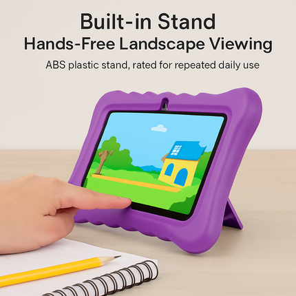 Shock-resistant Silicone Snap-on Case with Stand for 7” Tablets