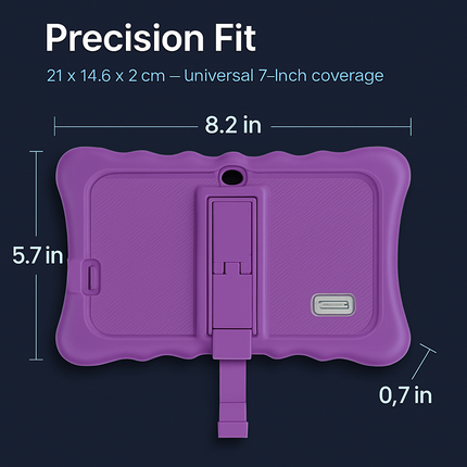 Shock-resistant Silicone Snap-on Case with Stand for 7” Tablets