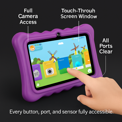 Shock-resistant Silicone Snap-on Case with Stand for 7” Tablets