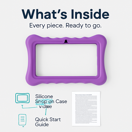 Shock-resistant Silicone Snap-on Case with Stand for 7” Tablets
