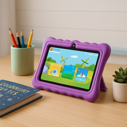 Shock-resistant Silicone Snap-on Case with Stand for 7” Tablets