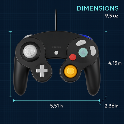 Shock Wired Game Controller for Nintendo Wii and GameCube