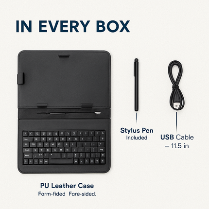 Tablet Case with Keyboard - Slim Protective Cover