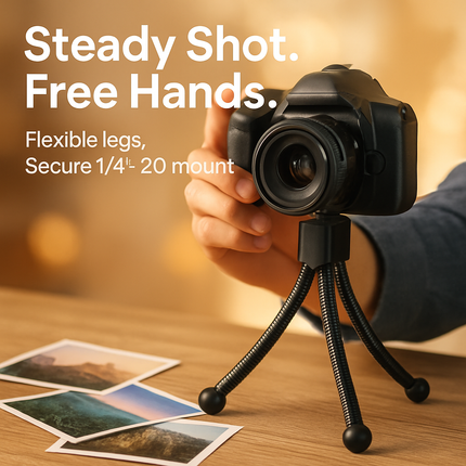 Tripod Stand for Camera - Flexible Tabletop Mount
