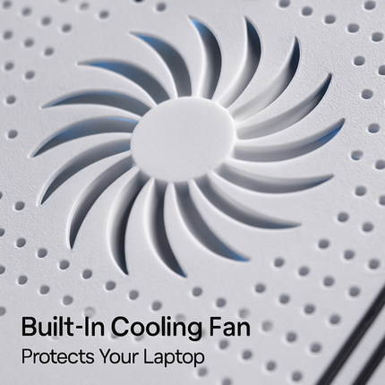 Foldable Laptop Table Bed Notebook Desk w/Cooling Fan Mouse Board LED light 4 x USB Ports Breakfast Snacking Tray with Storage Groove For Home Office