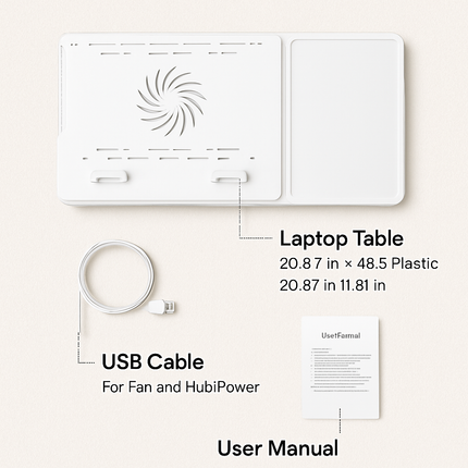 Foldable Laptop Table Bed Notebook Desk w/Cooling Fan Mouse Board LED light 4 x USB Ports Breakfast Snacking Tray with Storage Groove For Home Office