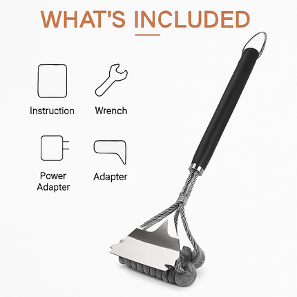 Grill Cleaning Brush with Scraper for Stainless Grates