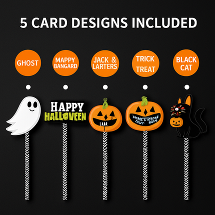 Halloween Striped Paper Straws for Party Decor