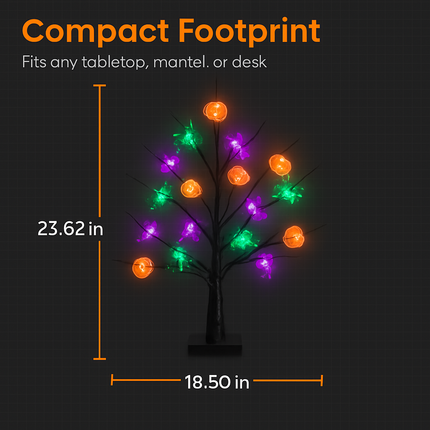 Lighted Halloween Tree 2-Pack with Timer Indoor Decor