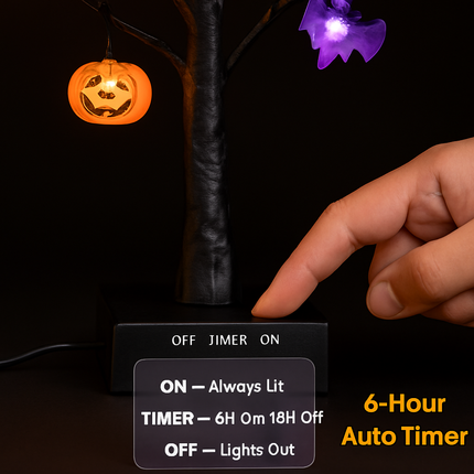 Lighted Halloween Tree 2-Pack with Timer Indoor Decor