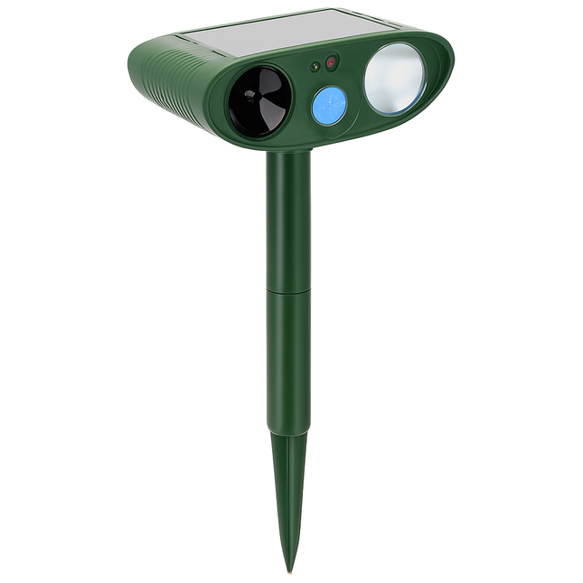 Solar Ultrasonic Animal Repeller with Flashing Light