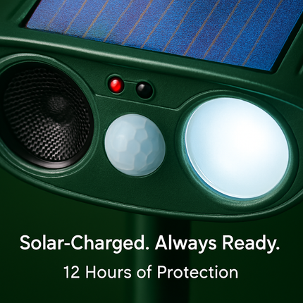 Solar Ultrasonic Animal Repeller with Flashing Light