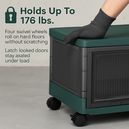 Foldable Storage Bins with Lid, Stackable Closet Organizer