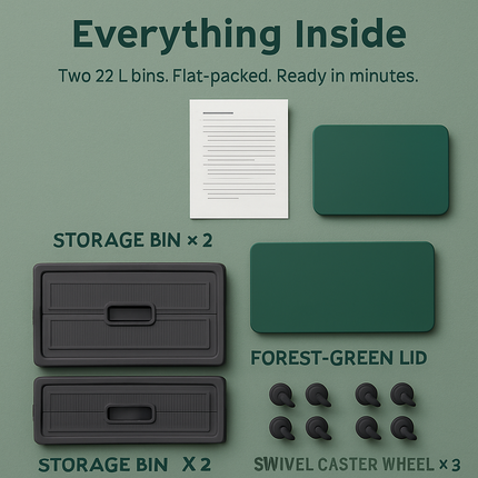 Foldable Storage Bins with Lid, Stackable Closet Organizer