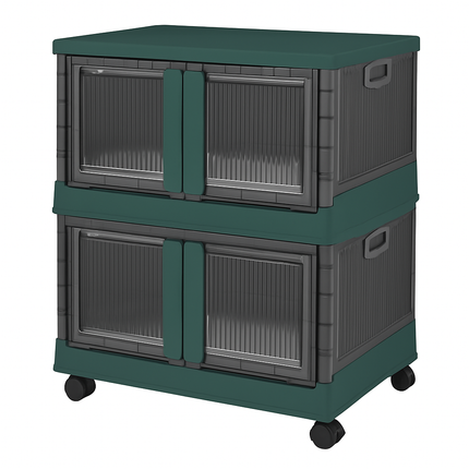 Foldable Storage Bins with Lid, Stackable Closet Organizer