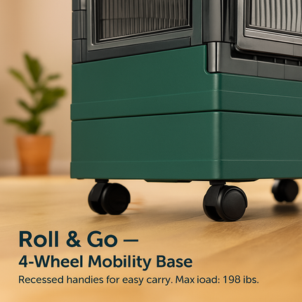 Foldable Storage Bins with Lid, Stackable Closet Organizer