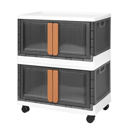 Foldable Storage Bins with Lid, Stackable Closet Organizer