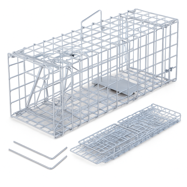Foldable Rat Trap Cage, Humane Live Rodent Cage