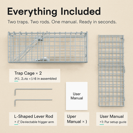 Foldable Rat Trap Cage, Humane Live Rodent Cage