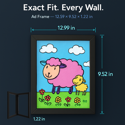 Kids Art Frame - Front-Opening Wooden Display for Artwork