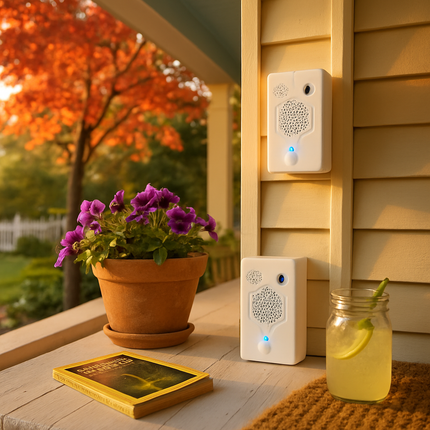 2Pack 2026 Upgraded Rechargeable Ultrasonic Bat Repellent Indoor Outdoor Bird Mouse Dog Deterrent Device with 3 Ultrasonic Speakers for Attic Porch Ho