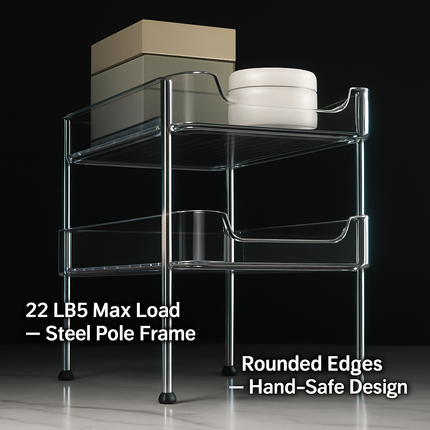 3 Tier Clear Bathroom Organizer with Drawers