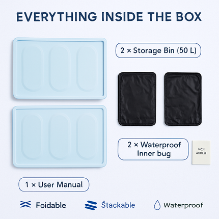 Collapsible Storage Bins with Dustproof Lid