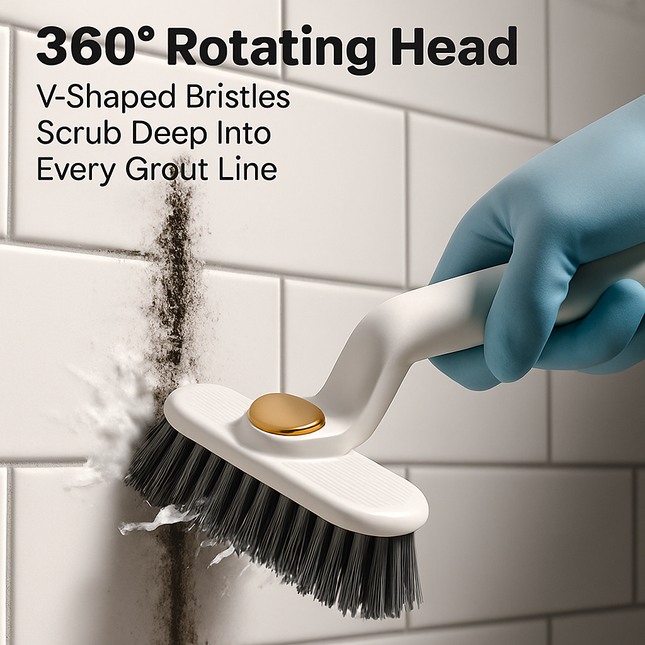 Rotating Crevice Cleaning Brush with Clip and Spade