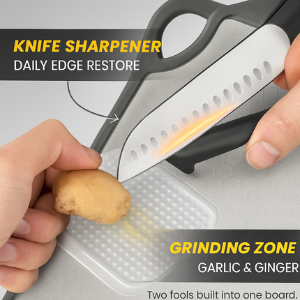 Double-Sided Cutting Board with Stainless Steel Mesh