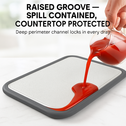 Double-Sided Cutting Board with Stainless Steel Mesh