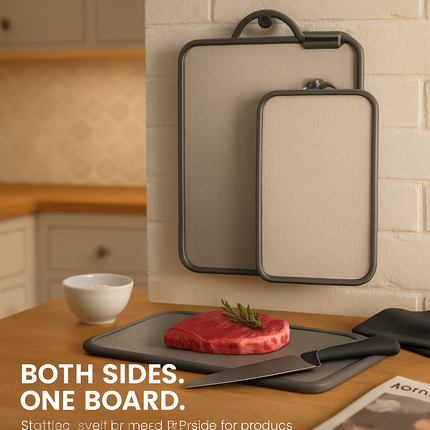 Double-Sided Cutting Board with Stainless Steel Mesh