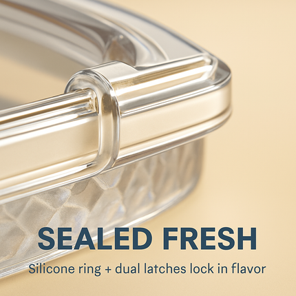 Divided Serving Tray with Lid and Handle - Rotatable Base