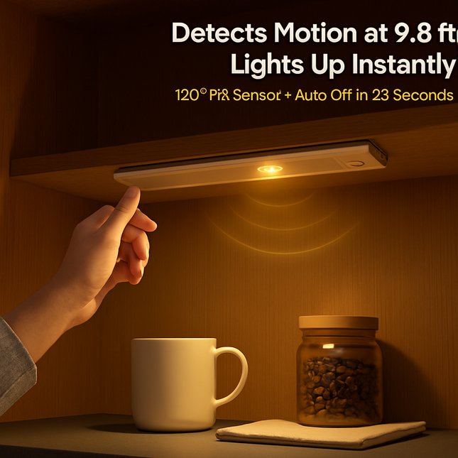 Rechargeable Cabinet Light with Motion Sensor - Silver