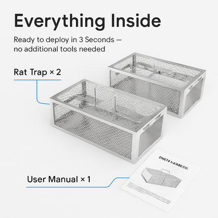 2Pack 11.81x5.63x4.45In 2-Door Humane Rat Trap Automatic Continuous Mouse Trap Reusable Galvanized Iron Live Animal Cage