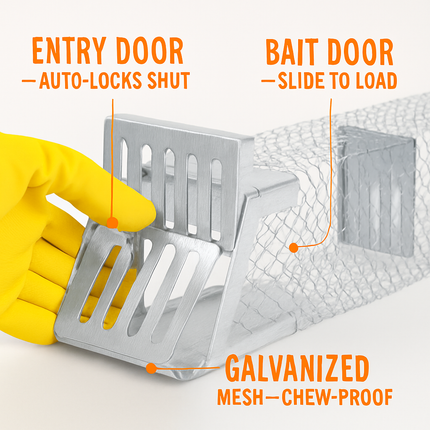 Humane Mouse Trap Cage - No Assembly, Reusable Live Catch